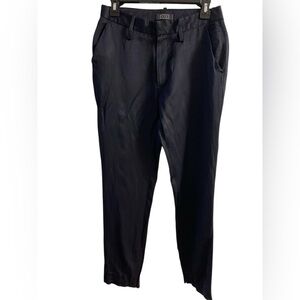 AYR dress pants black satin linen blend skinny Sz 4